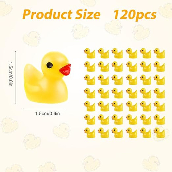 120 stk. Mini Harpiks Ænder, Mini Ænder Håndværk Tiny Ænder til Håndværk Hjem Bus Spil Dukkehuse Skoleprojekter Landskab Akvarium (Blandet And) Mixed Duck