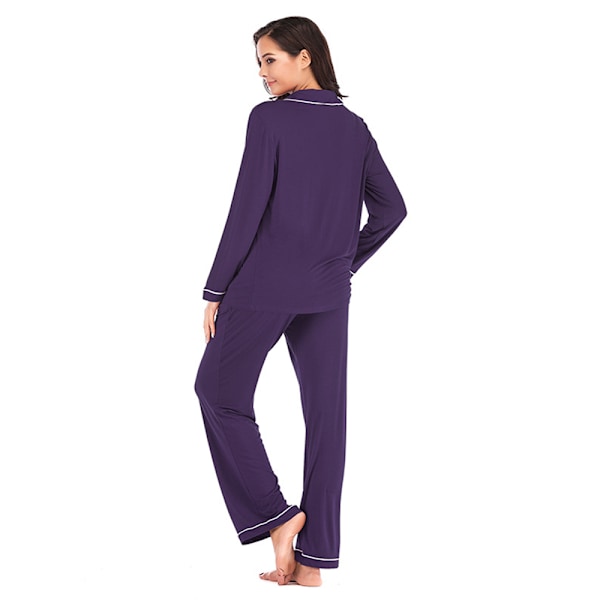 Lila hemmakläder pyjamas dam vår/sommar modal lång