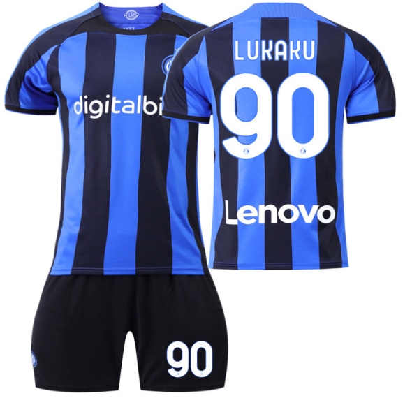 22-23 Inter Milan kotipaita No. 90 Lukaku No. 10 Lautaro No. 9 Dzeko jalkapalloasu aikuisille Inter Milan home stadium number 90 #M