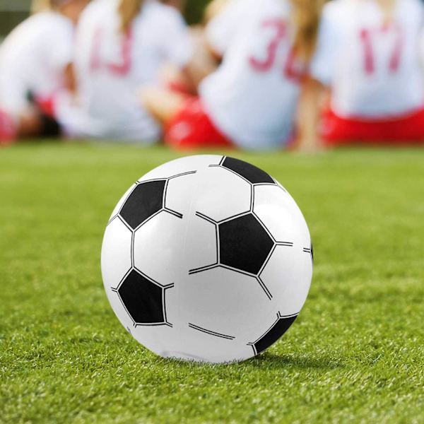 Uppblåsbar fotboll - Uppblåsbar boll med fotbollsdesign - För stranden, trädgården eller poolen - Vit