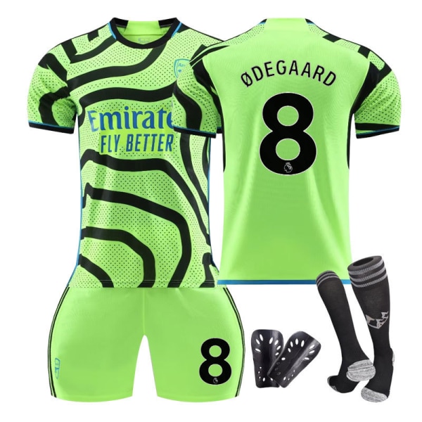 23-24 Arsenal vieras vihreä aikuisten lasten opiskelijoiden harjoituspuku puku paita urheiluvaatteet miesten ja naisten jalkapalloasu Arsenal away green No. 8 star Size 18#Weight (25-40 catties)