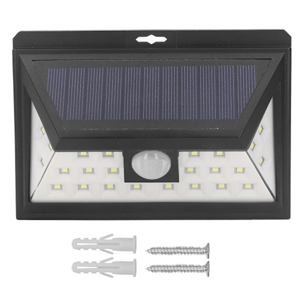 Solcelle vegglamper 24LED IP65 Vanntett PIR Bevegelsessensor Utendørs Sikkerhetslys for Hage 0.3