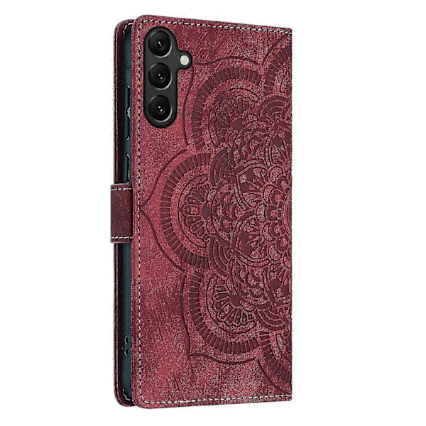 Frosted Læder Etui til Mandala Emed Retro Telefon Rød(FQ) Red For Samsung Galaxy S23 FE 5G