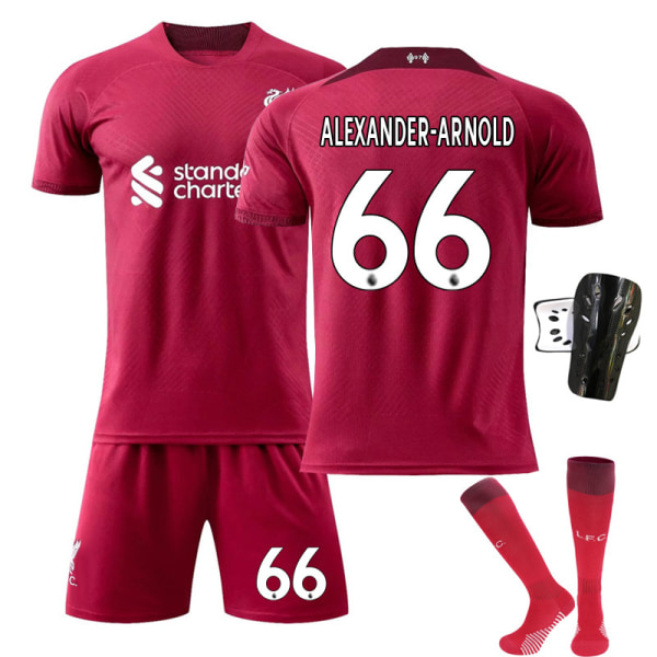 Liverpool Hjemmedrakt 22-23 Sesong Nr. 11 Salah, Nr. 10 Mané Fotballdrakt Nr. 4 Van Dijk No. 66 with socks + protective gear XXL