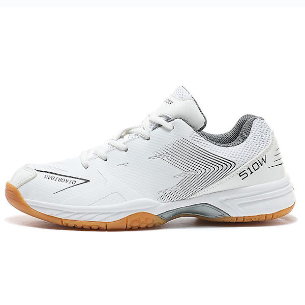 Mænd Kvinder Letvægts Sneaker Mode Indendørs Court Sko Velegnet Til Badminton 3Dx86 WhiteGray EU 48
