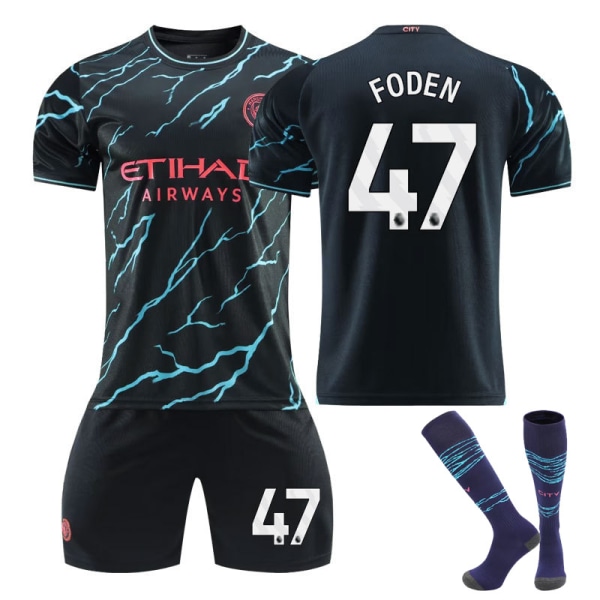 23-24 Manchester City away children's football kit No. 47 FODEN