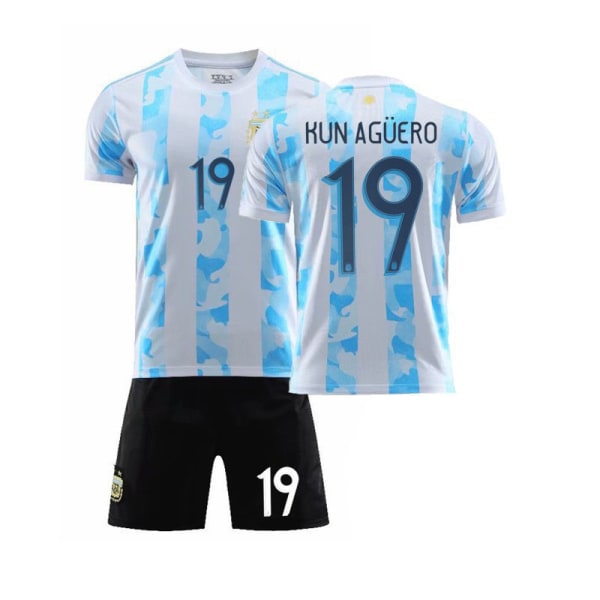 Argentina Fotballdrakt 2021 Maradona Nr. 10 Messi Hjemme- og Borte-drakt Treningsdrakt Fotballsett Menn No socks 19 Adult size S