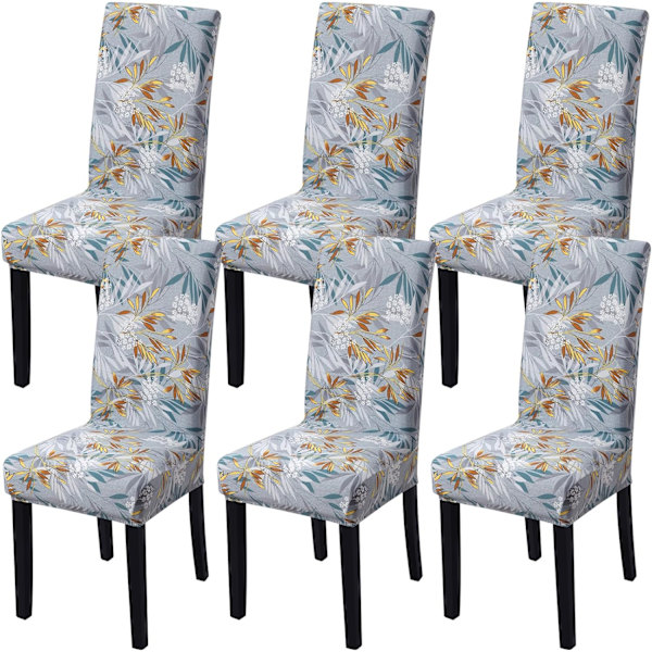 4 Pakke Jule Stolstol Trekk Stretch Avtagbar Vaskbar Spisestue Bladmønster1 Leaf Pattern1 6
