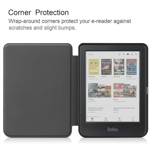 Caster Lærveske For KOBO Clara Colour / BW LGL Dark green