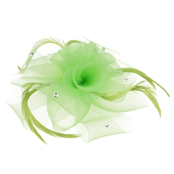 1/2 Bröllop Brud Dam Prom Ros Fjäder Fascinator Hårklämma Lime Grön Lime Green 1 Set