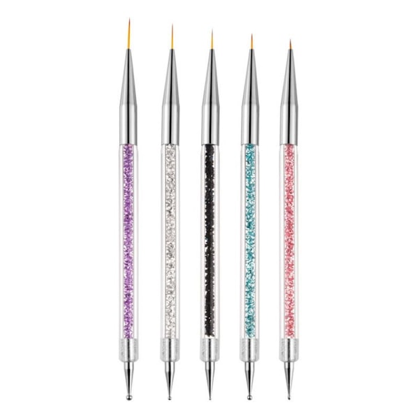 5 kpl/setti Nail Art Dotting Pen Piirustus Liner Sivellin Kukka Sivellin