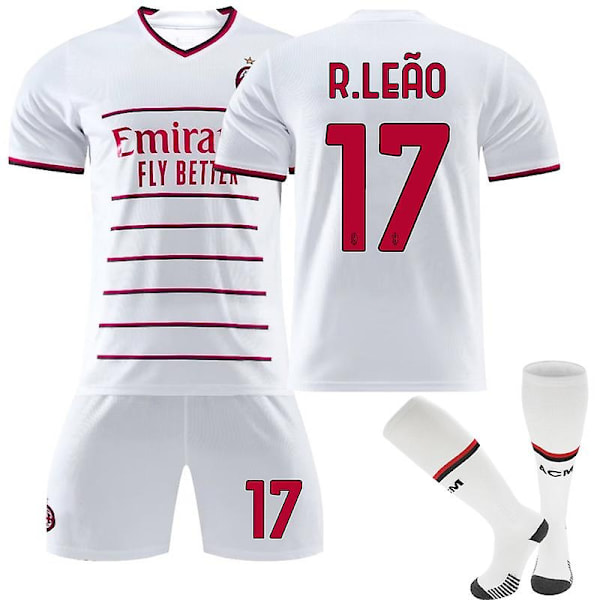 AC Milan Away Barnfotbollströja Herrar Träningsdräkt 22/23 - Perfekt R.LEAO 17 R.LEAO 17 M