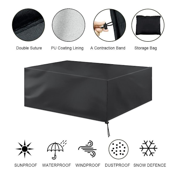 Rektangulært støvdæksel 120x120x74cm, Oxford klud udendørs have
