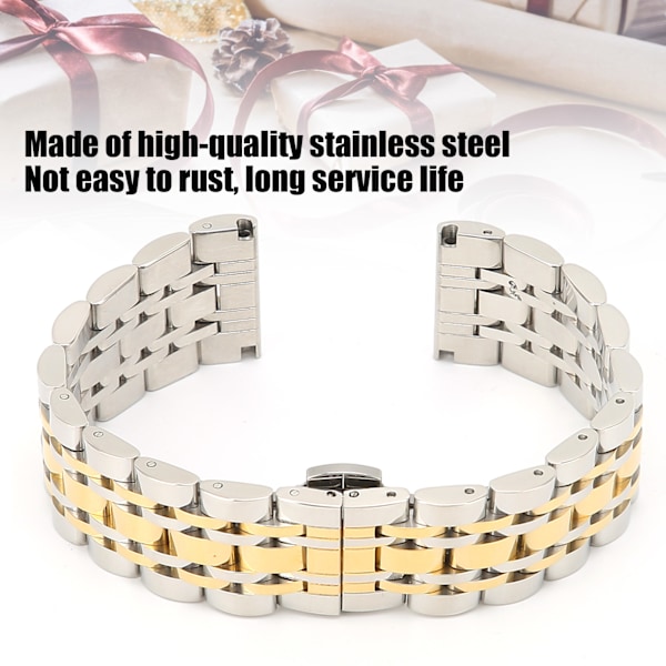 Eksklusiivinen ja elegantti ruostumattomasta teräksestä valmistettu rannekellohihna, vaihtokellohihna, osat, tarvikkeet 21 mm / 0,83 tuumaa