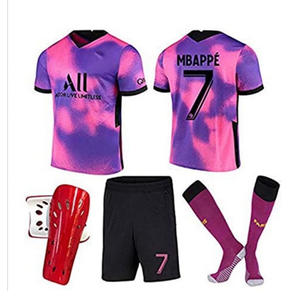 Fotballdrakt Paris rosa 22-23 nr. 7 nr. 10 nr. 30 draktsett utenlandshandel stor mengde pris Purple socks size 7 three-piece set 18#