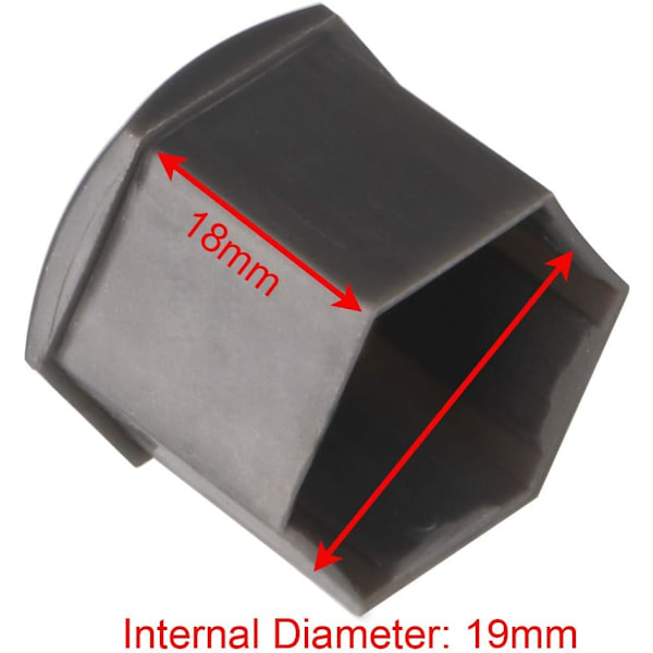 20 st 19 mm hjulmutterskydd, hjulbultmutterskydd, hexagonala däckmutterskydd (grå) Grå Grey 19mm