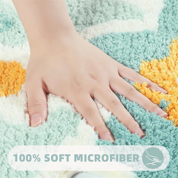 Halkfri Badrumsmatta, Mjuk Mikrofiber, Absorberande Maskintvättbar, Multifunktionell, Badrum, Kök, Sovrum, Dörr