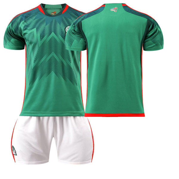 22-23 Mexiko fotbollströja nr 14 hem 16 tröja grön 9 Raul 22 Lozeno kostym original strumpor Mexico home field no number #22