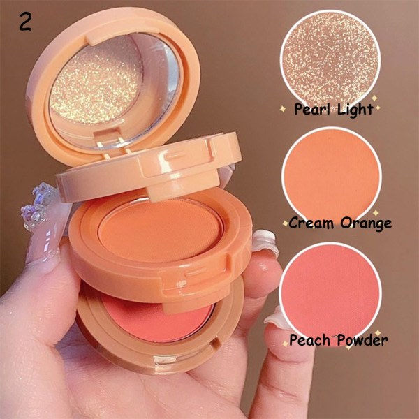 3 i 1 Highlighter Blush Palette Matt Ögonskugga 1