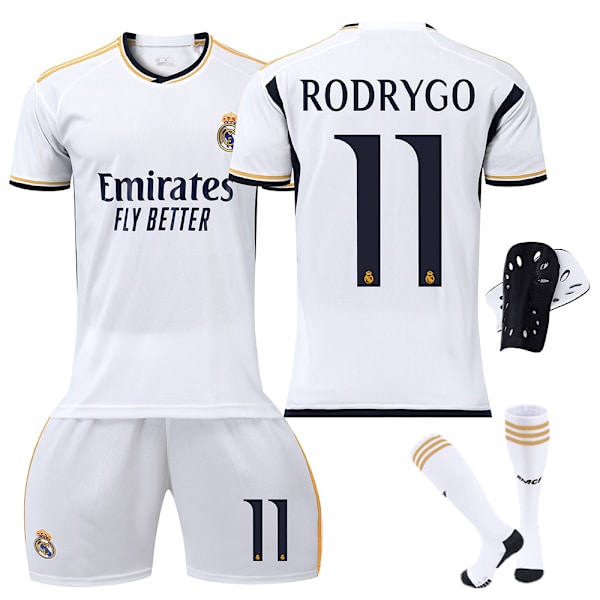 23-24 Real Madrid fodboldtrøje nr. 7 Vinicius 5 Bellingham 11 Rodrigo 10 Modric Real Madrid home number 10 XS