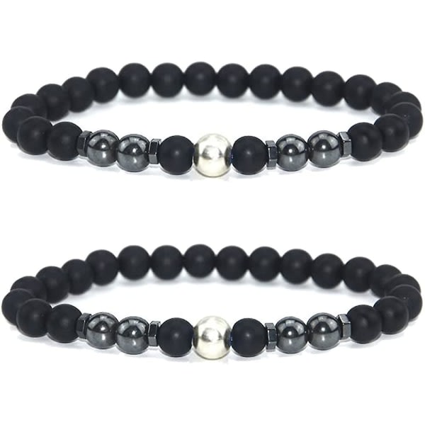 Heytea 2st Anti-Swelling Black Obsidian Anklet Justerbar Lymf