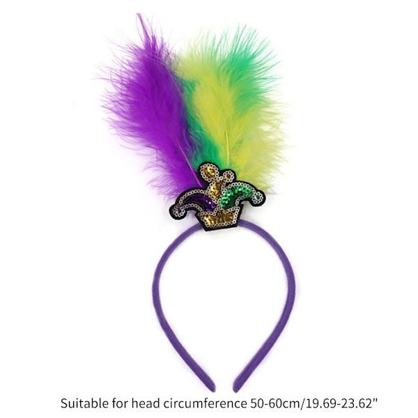 Mardi Gras-diadem för flickor, damer, fjäderdiadem för bankettfotografering 0.03 Headband mask
