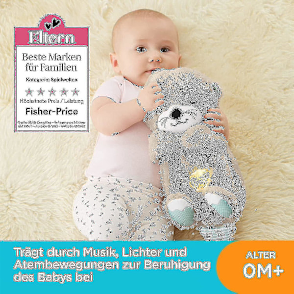 Soothing og koselig oter, soveplysj for babyer, med beroligende musikk og rytmiske bevegelser for å roe nyfødte babyer Kb [ege]