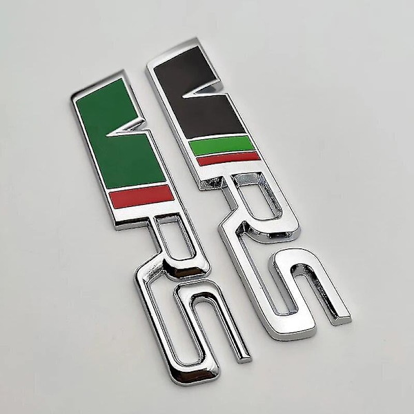 3D Metalliembleemi RS-logolla Skoda Fabia, Superb, Kodiaq, Octavia 2, 3, Mk1, Mk2, Mk3, A5, A7, VRS-tarra