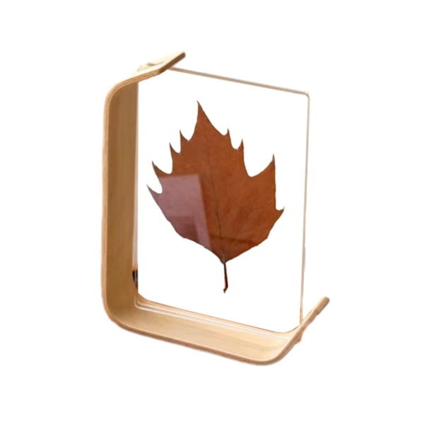Kaksisuuntainen akryylikuvakehys, tyylikäs lehtikokoelman säilytysteline kotiin, makuuhuoneeseen, puuta Wood 7 inches