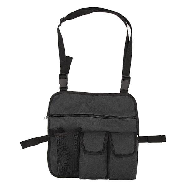 Strandstol Armlænspose 600D Oxford Klud Multifunktionel Udendørs Stol Organizer til Camping Sort