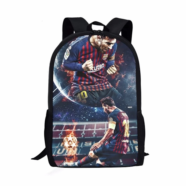 Messi Ryggsäck Fotbollsspelare Tonårspojkar Dragkedja Skolväska style 8