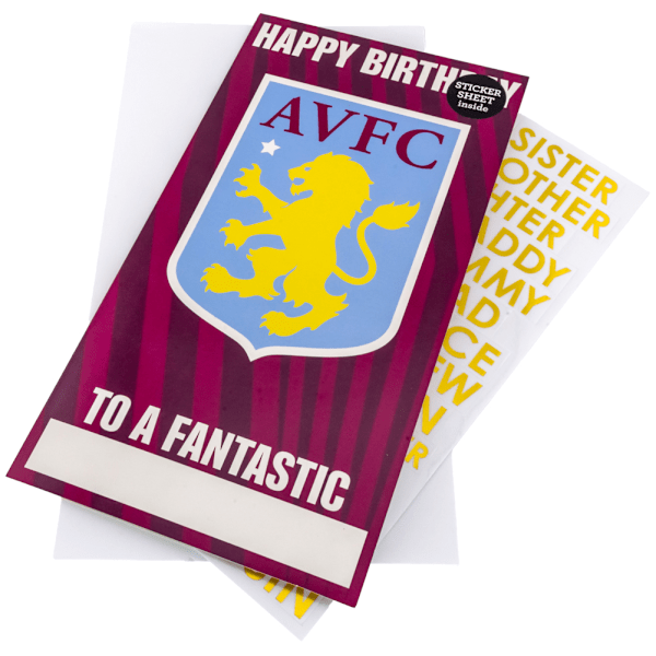 Aston Villa FC Personlig Bursdagskort En Størrelse Claret/Blå Claret/Blu Claret/Blue One Size