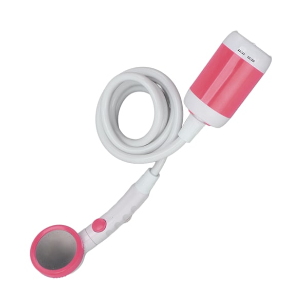 Bärbar duschset ABS rostfritt stål PVC 3 hastigheter elektrisk batteridriven campingduschpump för utomhusbruk rosa