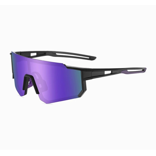 2024 nya löparnärsynthet fyrkantiga solglasögon polariserade båglösa män kvinnor sportsolglasögon för cykling Black Purple 3078