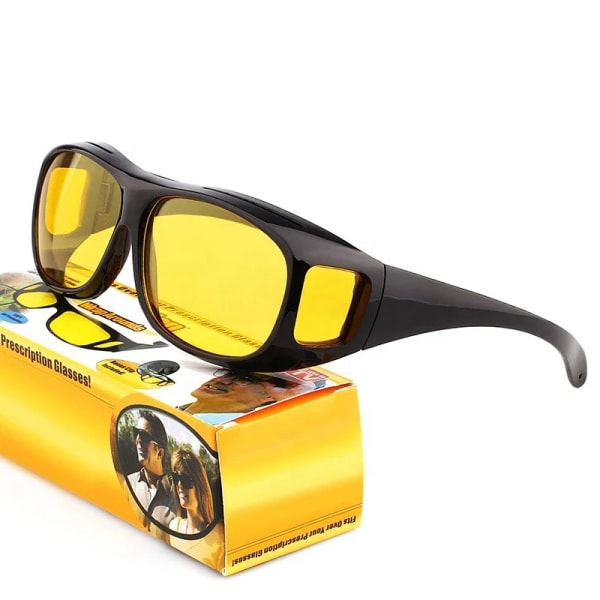 Polariserede dag-nat-kørebriller, antirefleks solbriller til mænd og kvinder, high definition nattesyn wrap solbriller Night Vision Not Polarized Set