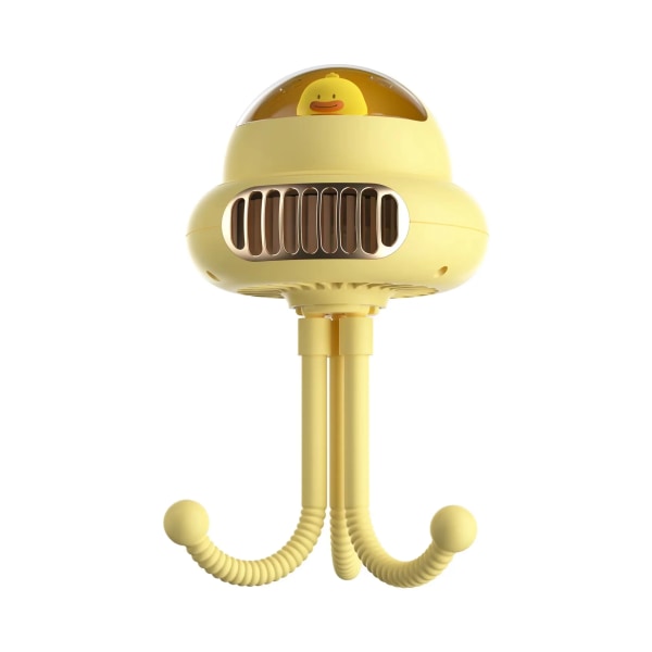 Högkvalitativ Barnvagn Baby USB -driven fläktbatteri Stativklämma Skrivbordsfläkt Bärbar 4000 mah uppladdningsbar klämfläkt Yellow