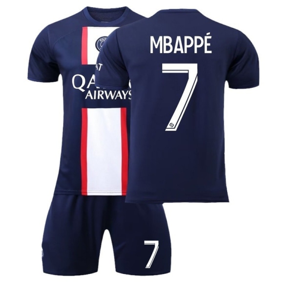 22-23 Pariisin kotipaita nro 30 nro 7 Mbappe nro 10 Neymar jalkapalloasu miesten puku No. 11 with socks + protective gear XS