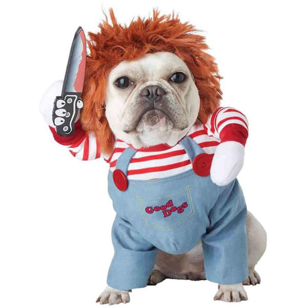 Hundkostymer Dödsdockan Chucky Kläder Husdjur Julfest Cos - I lager