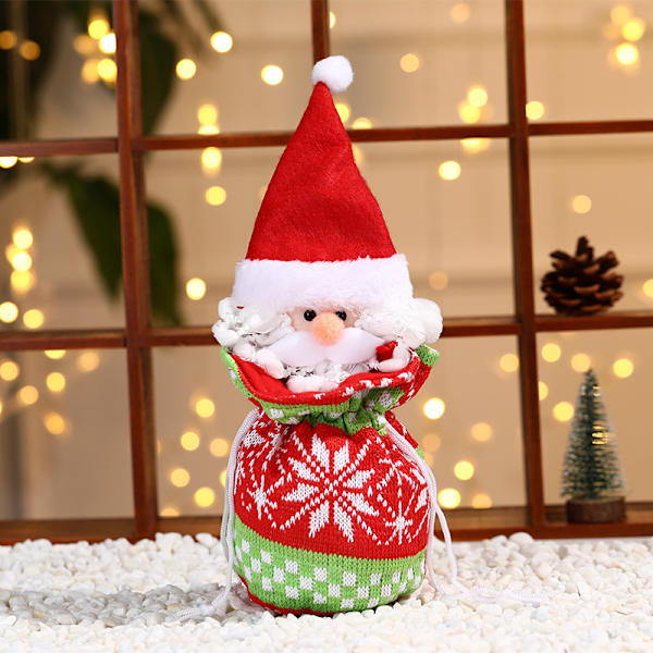 Julpynt Barn Presentpåse Stickad Jultomte Godispåsar Hem Dörrdocka Leksaker old man