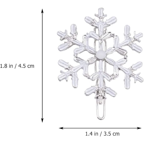 Snefnug Hårklemmer Jul Sne Bobby Pins Legering Blanke Hårnåle Jul Hårtilbehør Festgaver silver