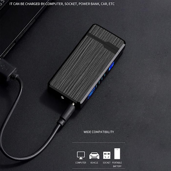 TD® Lighter Arc Charge Black vindafvisende lighter