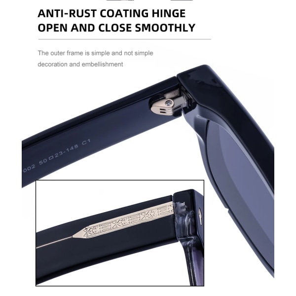 2024 Nya Fashion Solglasögon för Män Propionsyra Metallkärna Anti-UV Svart Grön Ram Tillverkad av PC-Linser i Glas TAC Grossist frame C4 frame