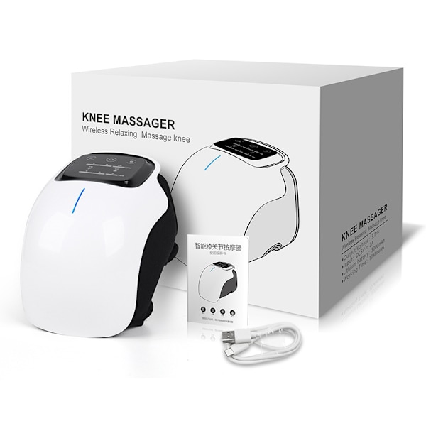 Värme knådning knämassager för smärtlindring infraröd vibration knä fysioterapi för kramper och leder LED-display
