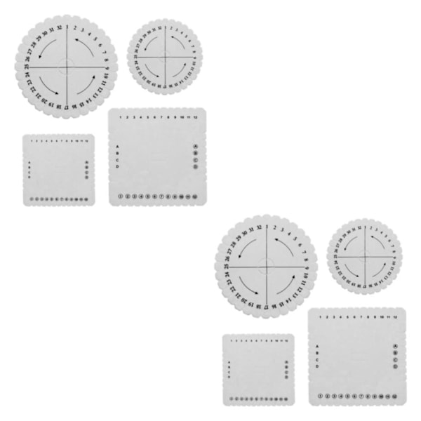 1/2 4X Rund Fyrkantig Kumihimo Skiva Fyrkantig Flätad Sladd 2 Set