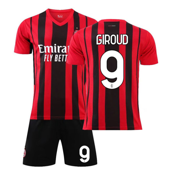 21-22 AC Milan Hjemmedrakt nr. 9 Giroud GIROUD nr. 11 Ibrahimovic Fotballdraktsett AC Milan home number 9 16#