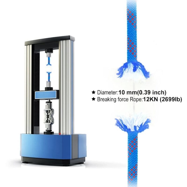 Statisk klatretau 10m Blå Rednings Fallskjermtau Rappellertau