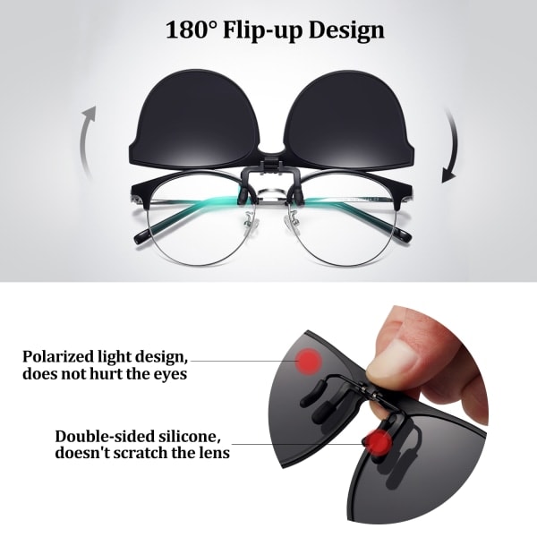 Polariserede Clip-on Solbriller Unisex Anti-Glare