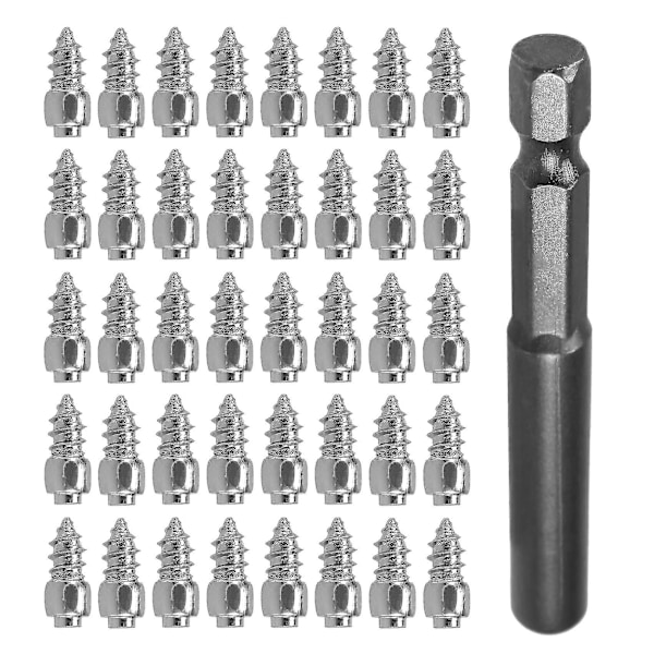 100pcs Stud Screws 9mm + 1pc Drill Socket, Auto Car SUV Atv Non-Slip Screw Stud Wheel Tire Snow T