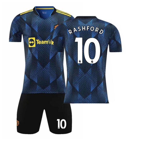 21-22 Second Away Royal Blue Fodboldtrøje Børne- og voksenstørrelser Primær- og sekundærskoleelever Træningstrøje Nr. 7 Stjerne Size 6 with socks + protective gear 24#