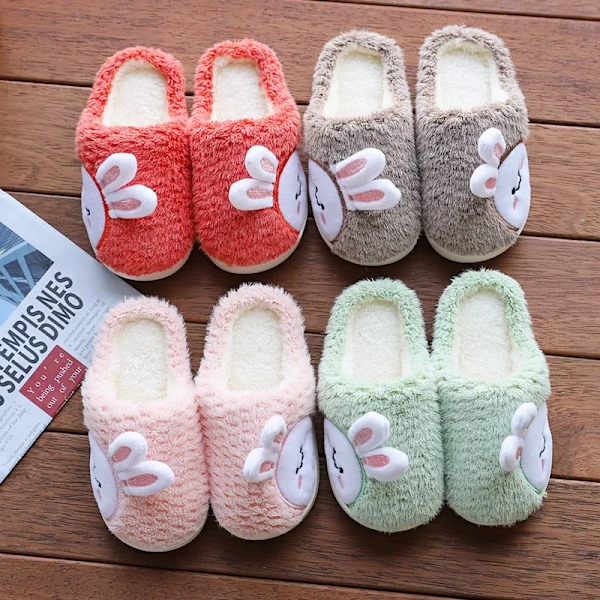 Nye Hjemmesko For Barn Gutter Jenter Høst Vinter Hjem Morsomme Søte Flip Flops Grønn green 26-27(17cm)